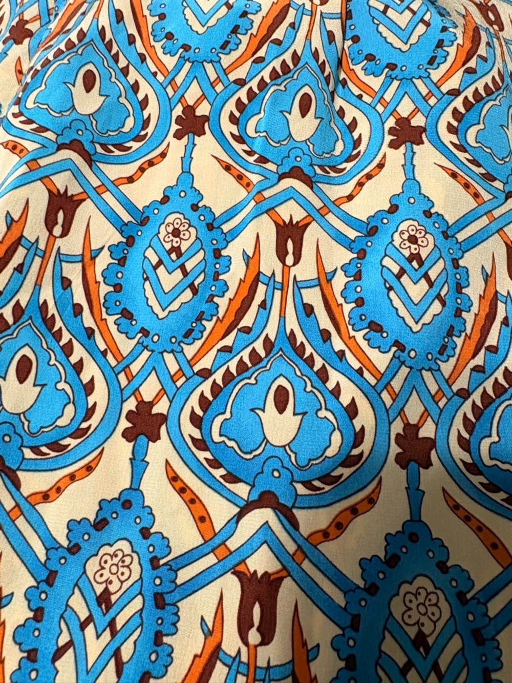 Plenty by Tracy Reese  Silk Turquoise Printed V-Neck Midi Wrap Dress w Rope Tie - Picture 14 of 15